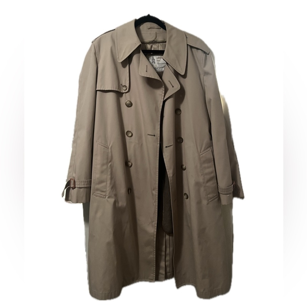 London Fog Khaki Double-Breasted Trench Coat
